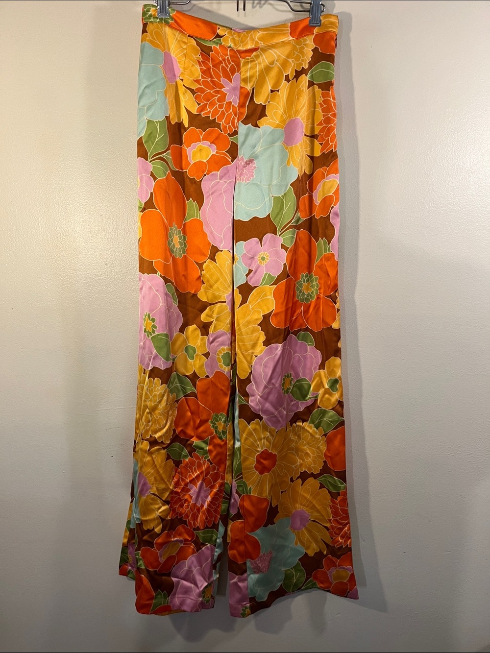 Forever 21 Floral Wide-Leg Pants in Orange, Yellow, Pink, Green, Blue